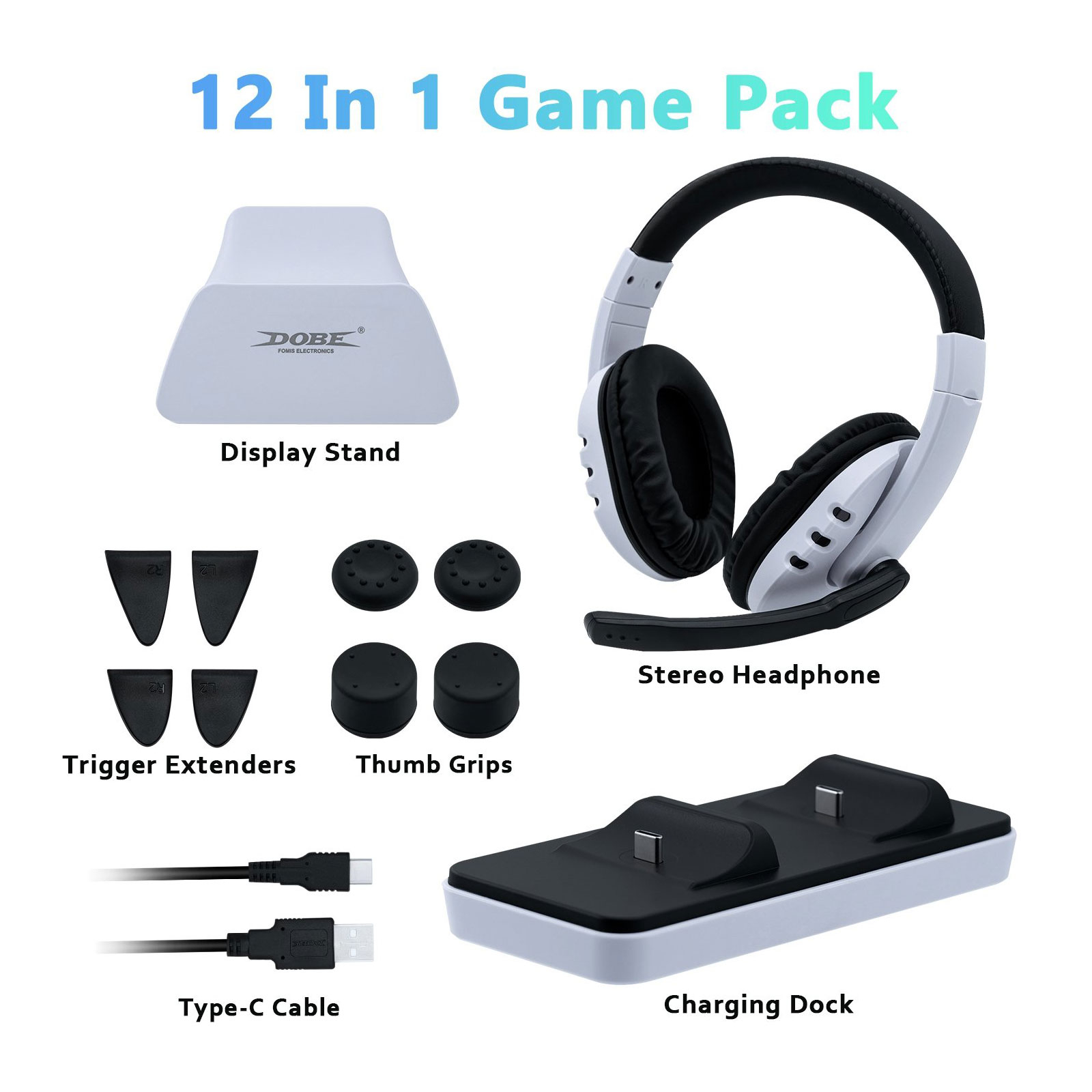 لوازم جانبی پلی استیشن 5 دابی مدل TP5-0578 مجموعه 12 عددی