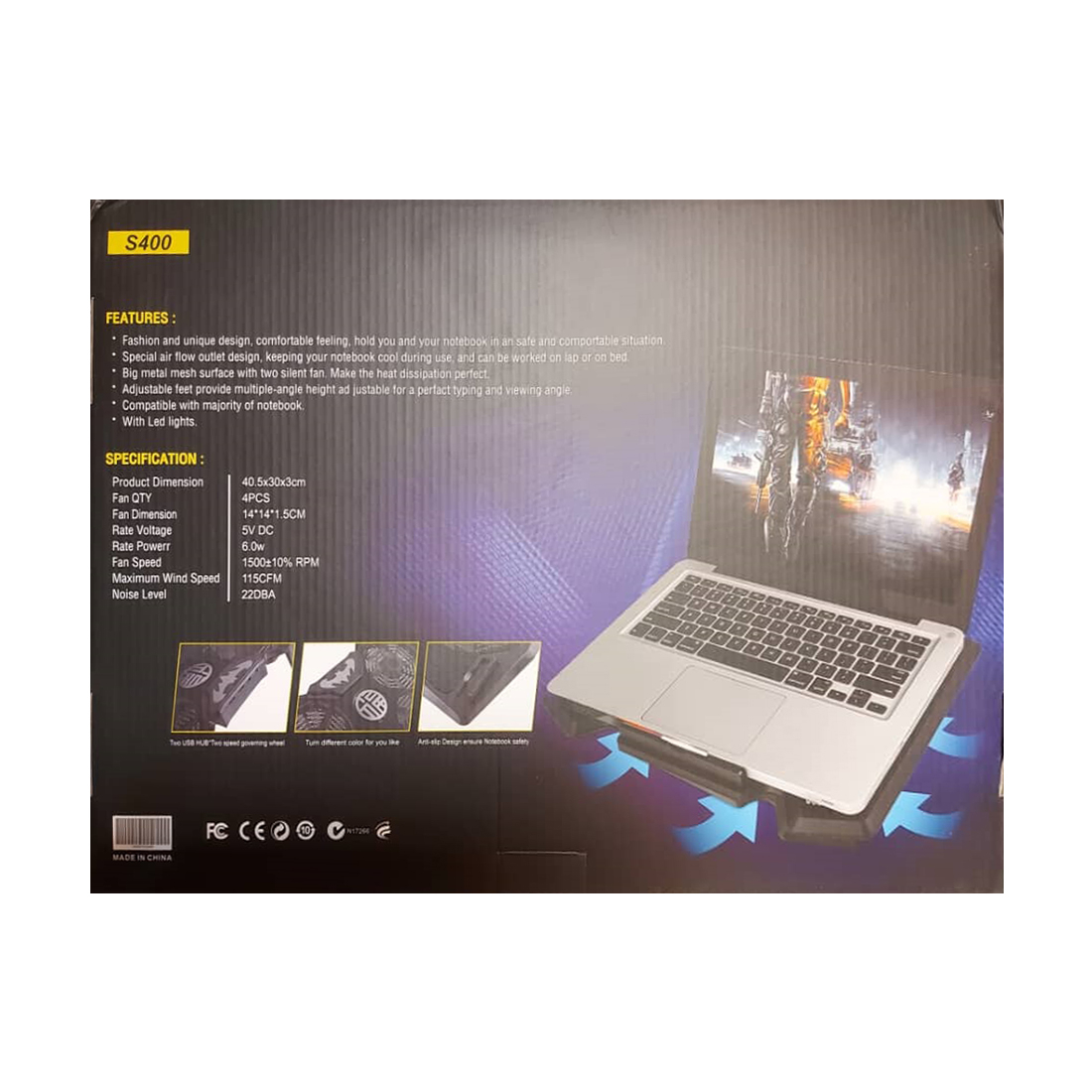 پایه خنک کننده لپ تاپ مدل S400