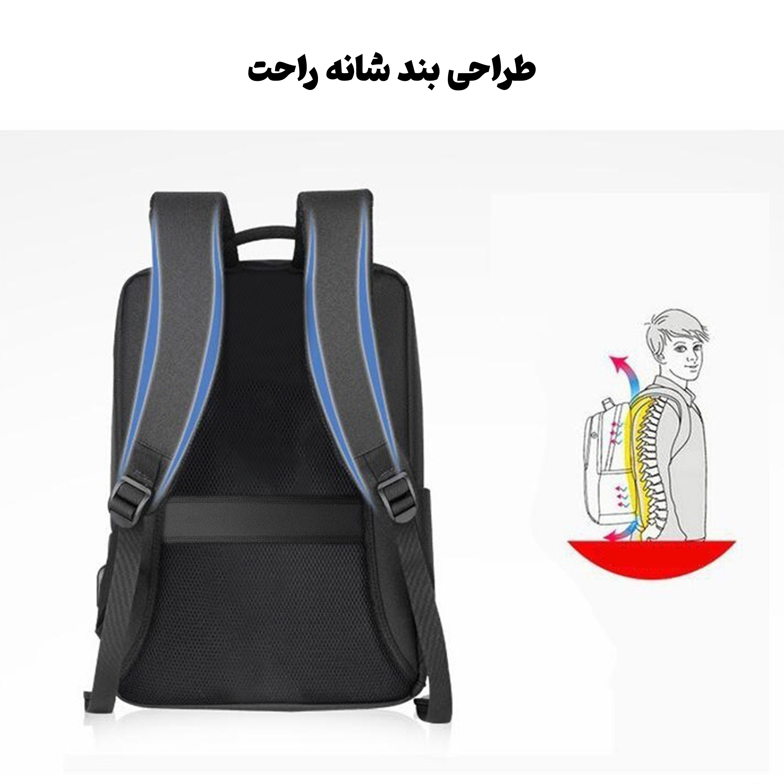 کوله پشتی لپ تاپ آلوا مدل omt مناسب برای لپ تاپ تا 15.6 اینچی