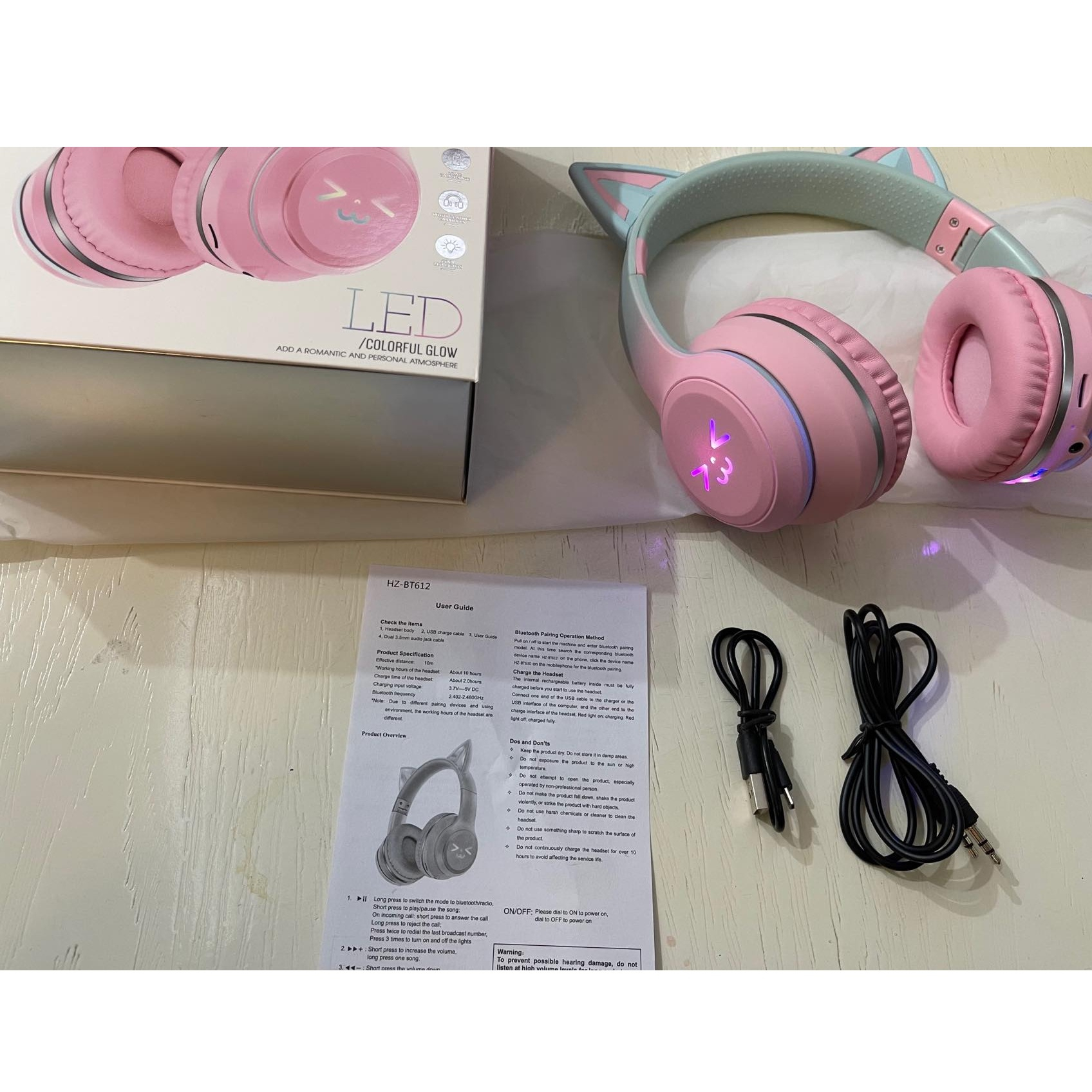 هدفون بلوتوثی طرح گربه ای مدل HZ-BT612