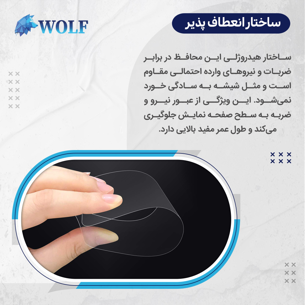 محافظ صفحه نمایش شفاف ولف مدل Tough مناسب برای گوشی موبایل سامسونگ Galaxy Z Fold 5 به همراه محافظ پشت گوشی