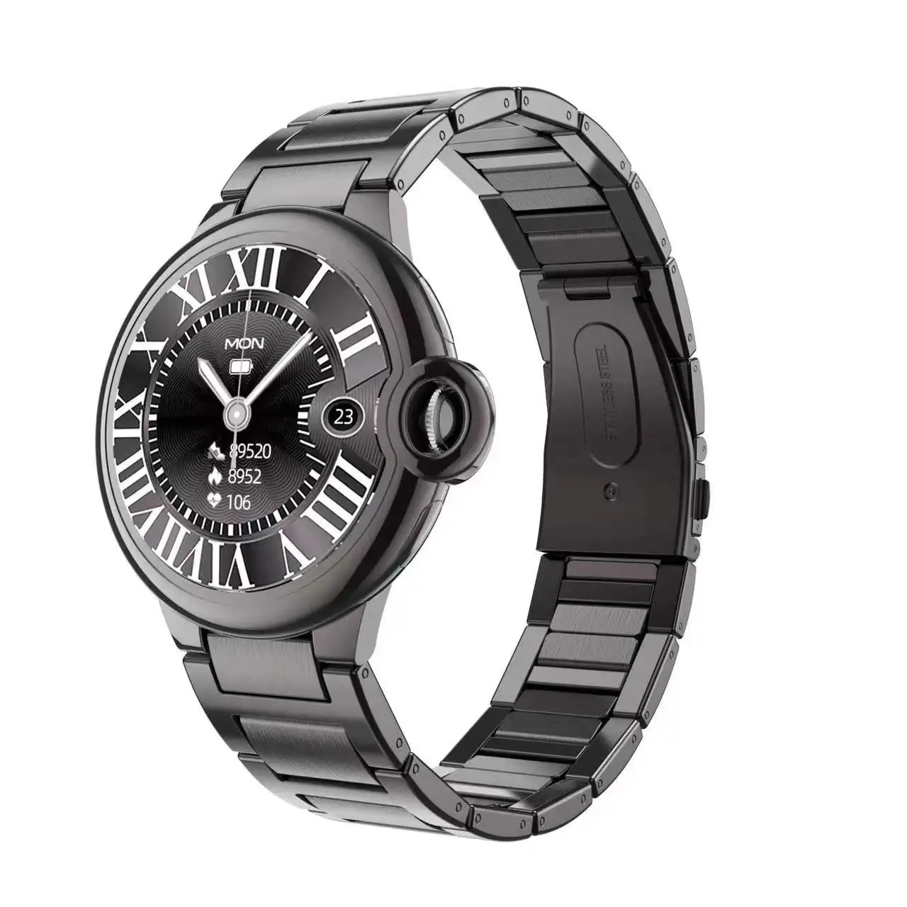 ساعت هوشمند مدل ساعت هوشمند مدل AW28 دارای قابلیت های صفحه نمایش رنگی، صفحه نمایش لمسی، کنترل موسیقی (Music Player)، کنترل سطح اکسیژن خون، قابلیت مکالمه از طریق بلوتوث، قابلیت تغییر طرح ساعت، بند فلز