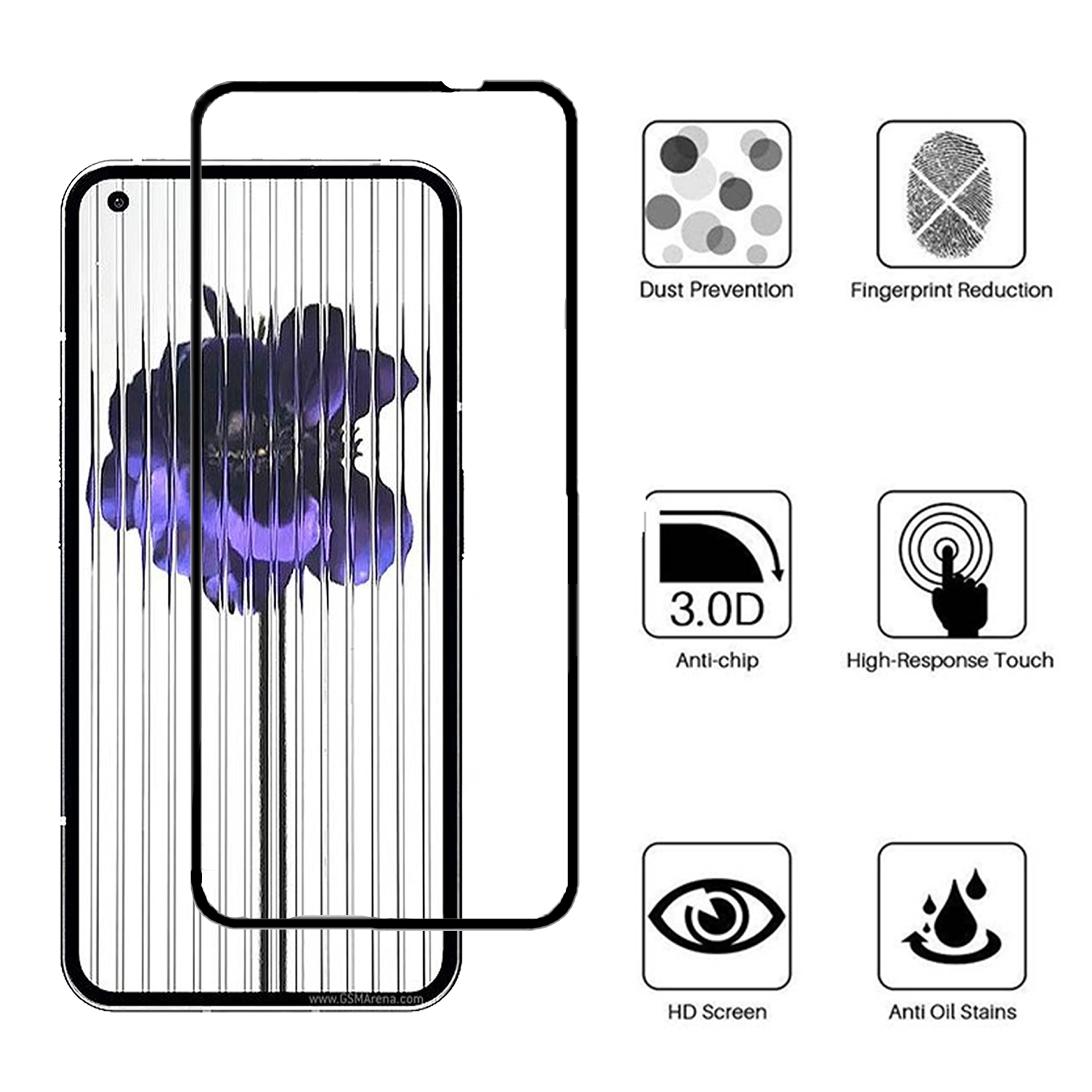 محافظ صفحه نمایش 5D بوف مدل F33-G مناسب برای گوشی موبایل ناتینگ Phone 1