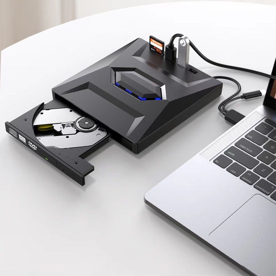 درایو DVD/RW اکسترنال هاب مدل B21-Y 5 IN 1 TYPE-C/USB 3