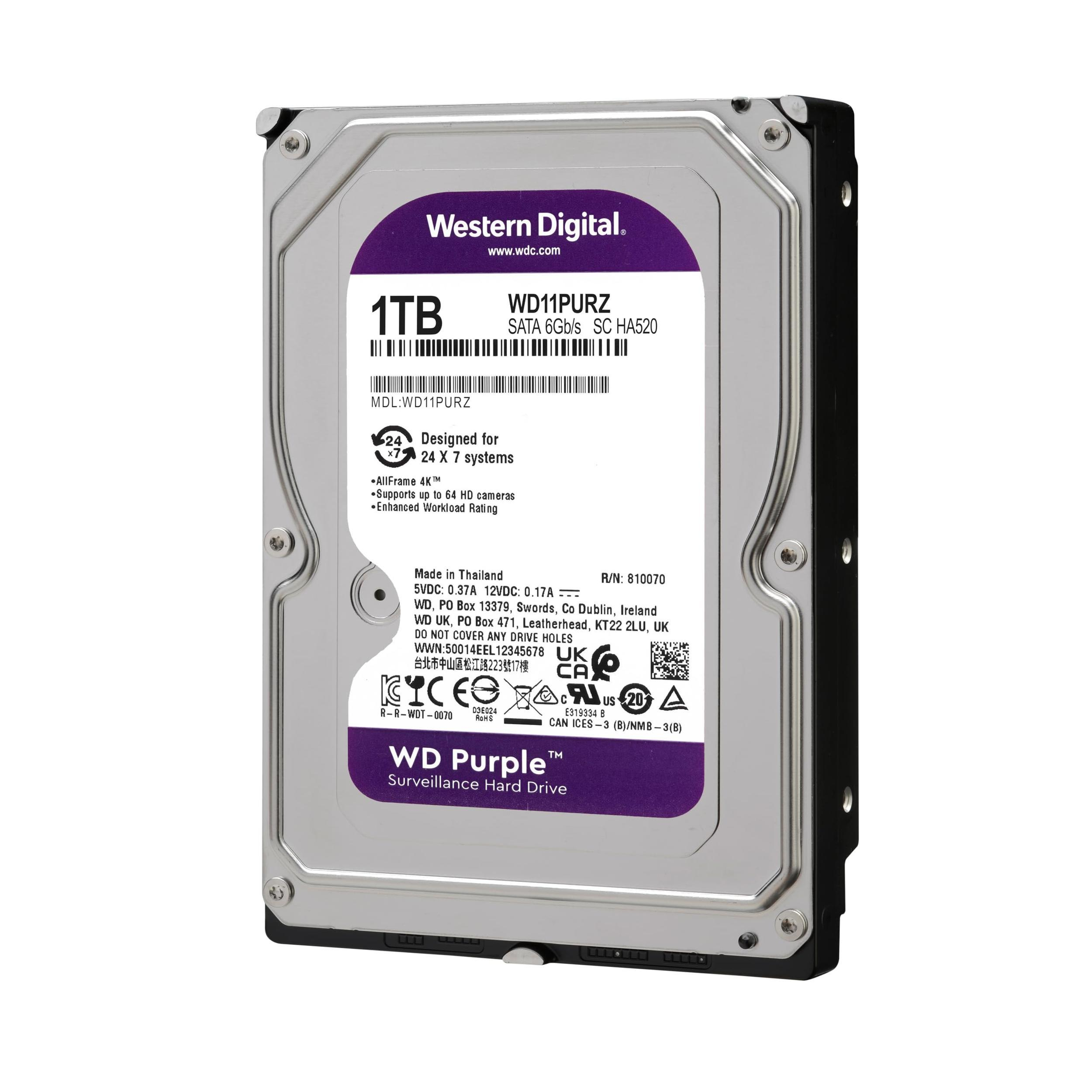هارددیسک اینترنال وسترن دیجیتال مدل Purple WD10PURZ ظرفیت 1 ترابایت
