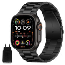 ساعت هوشمند  49 میلی متری ورنا مدل T49 Ultra با بند فلزی به همراه 2 بند اضافه و شارژر