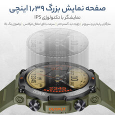 ساعت هوشمند مدل G͏9͏9͏ U͏ltra دارای کنترل موزیک، فشار خون، گام شمار، مکالمه بلوتوثی، پشتیبانی از زبان فارسی، قابلیت تغییر تصویر زمینه، بند سیلیکون
