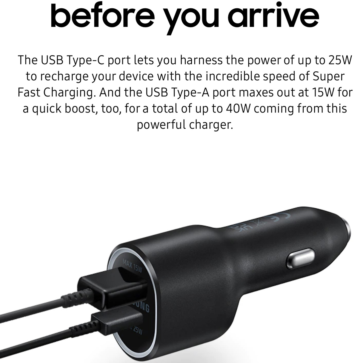 شارژر فندکی سامسونگ مدل DUO 25W/15W