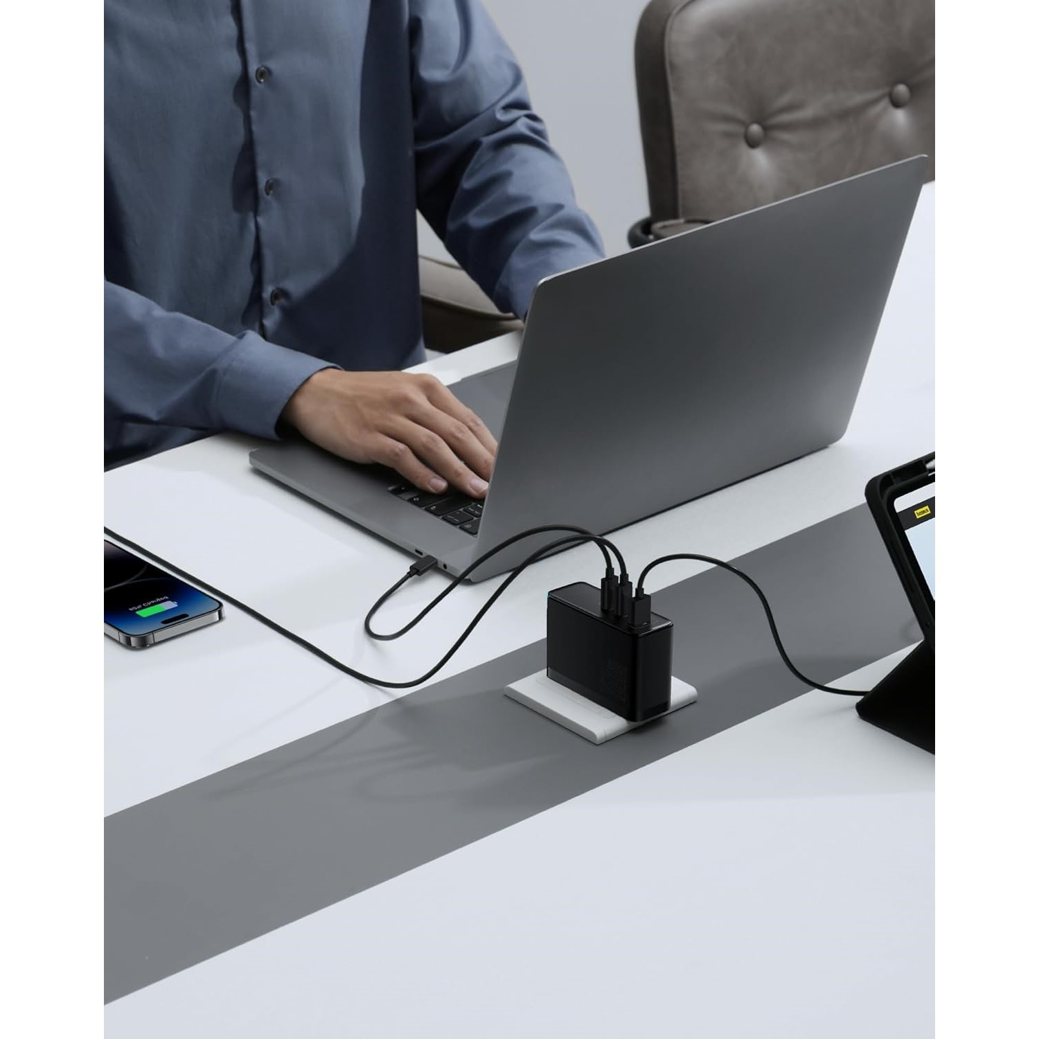 شارژر دیواری 160 وات بیسوس مدل GaN5 Pro 2C+U به همراه کابل تبدیل USB-C