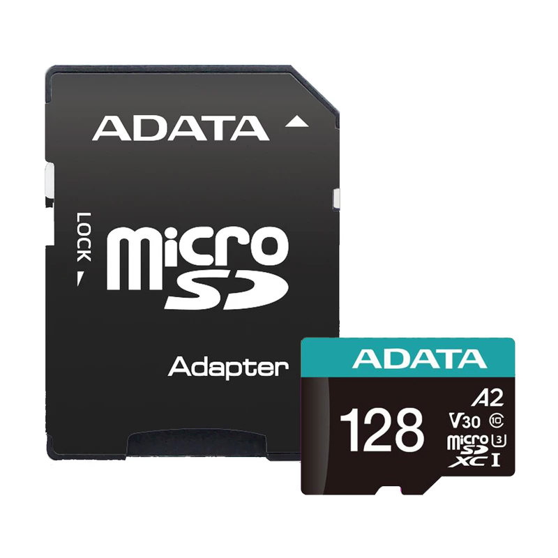 کارت حافظه MicroSDXC ای‌دیتا مدل Premier Pro کلاس 10 استاندارد UHS-I U3 4k سرعت 100MBps ظرفیت 128 گیگابایت همراه با آداپتور