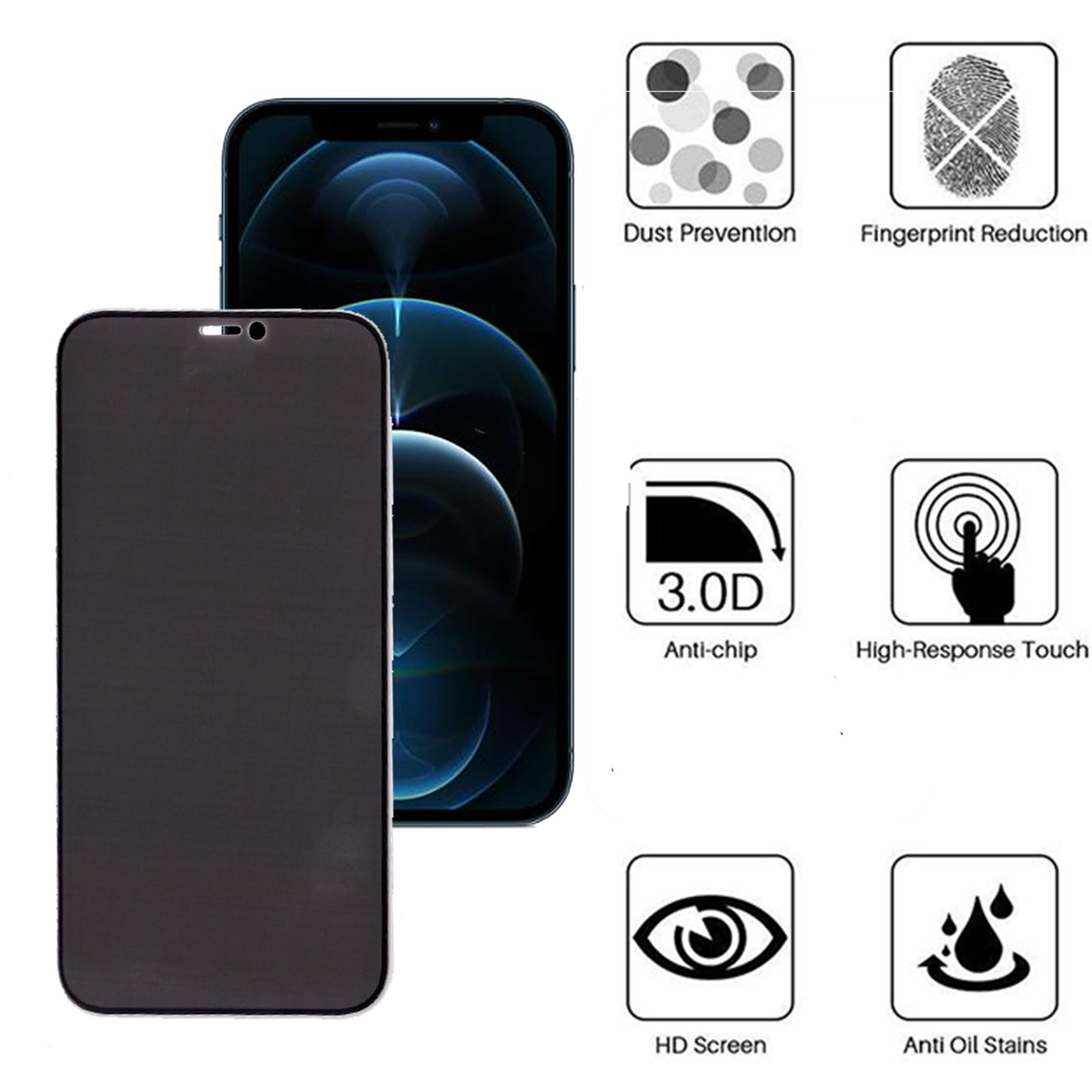 محافظ صفحه نمایش حریم شخصی بوف مدل CFPr9 مناسب برای گوشی موبایل اپل iphone 12 Pro