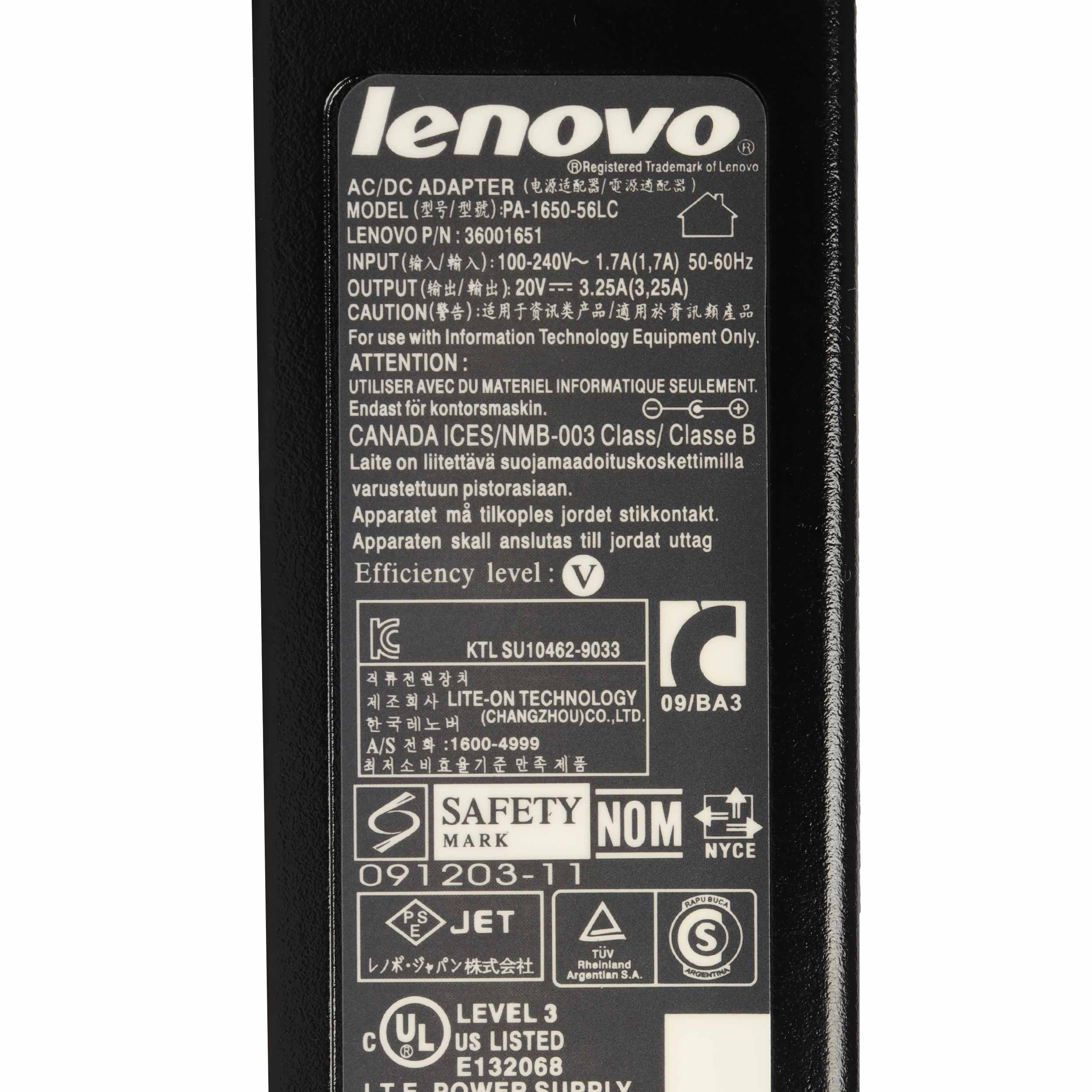 شارژر لپ تاپ 20 ولت 3.25 آمپر لنوو مدل PA-1650-56LC
