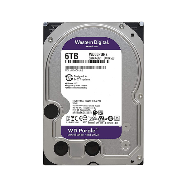 هارددیسک اینترنال وسترن دیجیتال مدل Purple WD63PURZ ظرفیت 6 ترابایت