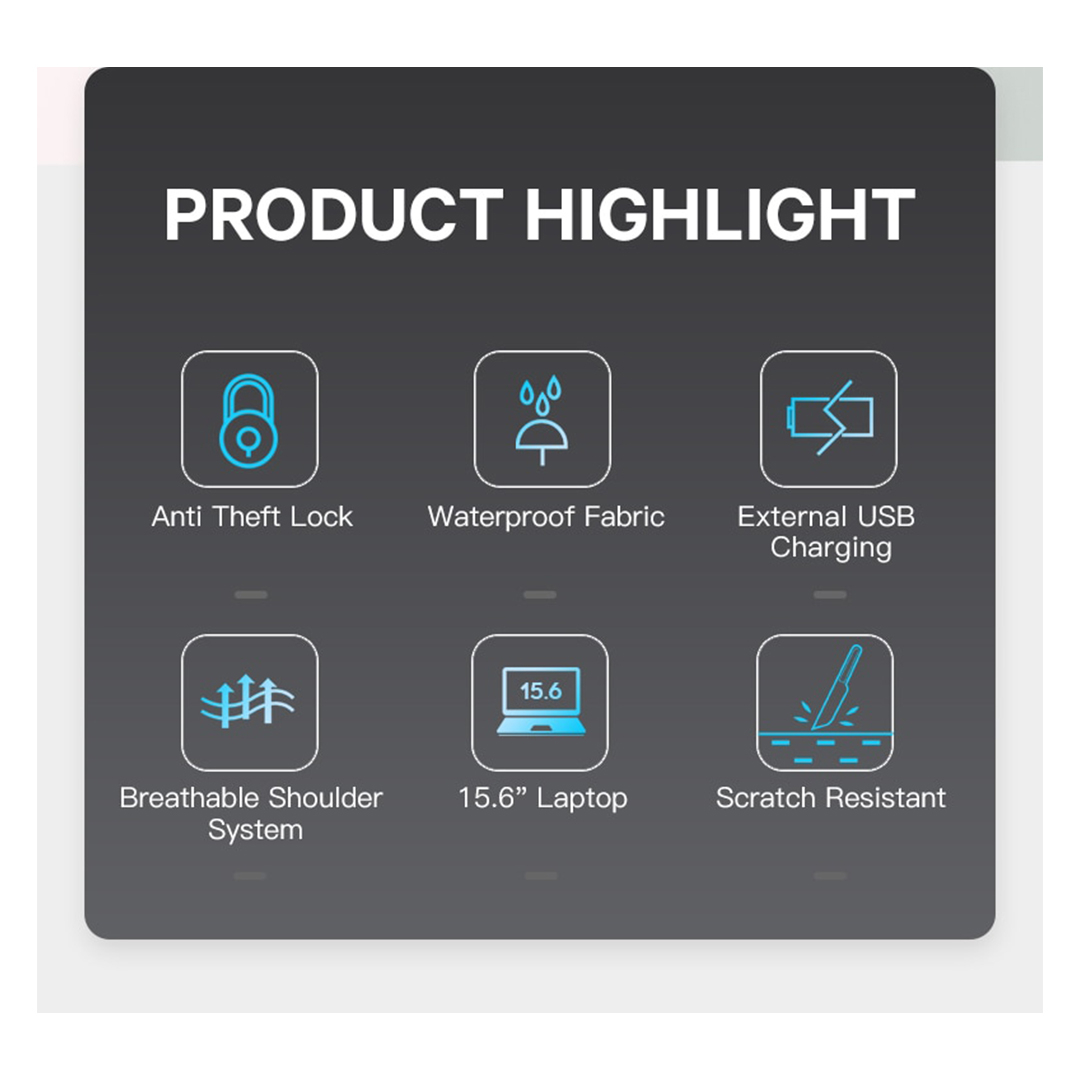 کوله پشتی لپ تاپ بنج مدل BN-22188 مناسب برای لپ تاپ تا 15.6 اینچی