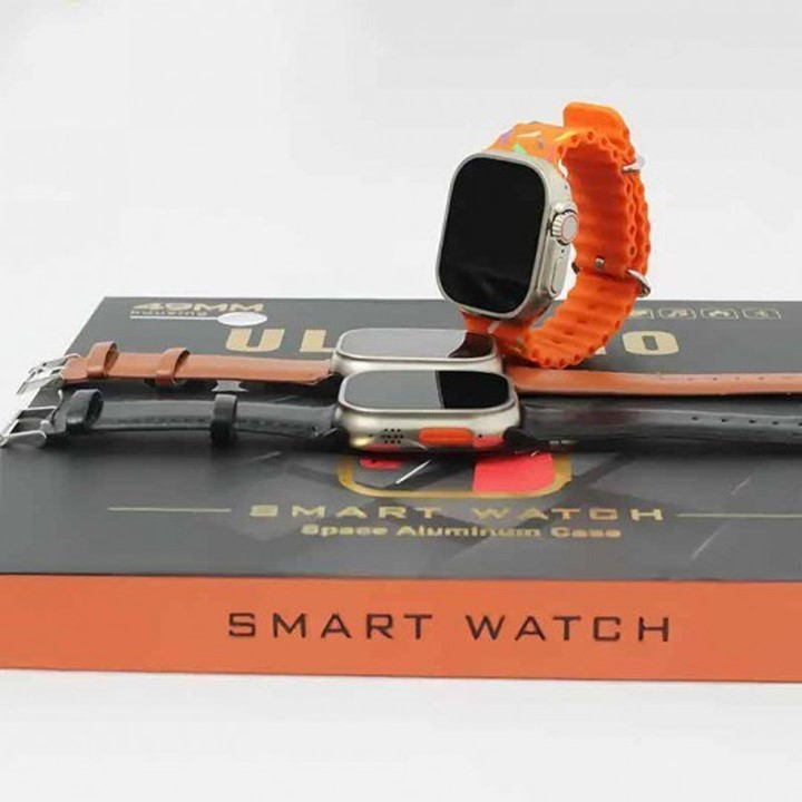 ساعت هوشمند مدل ULTRA 10 دارای قابلیت های کنترل موسیقی، کنترل سطح اکسیژن خون، مکالمه از طریق بلوتوث، پشتیبانی از زبان فارسی، قابلیت تغییر طرح ساعت یا تم ، بند فلزی