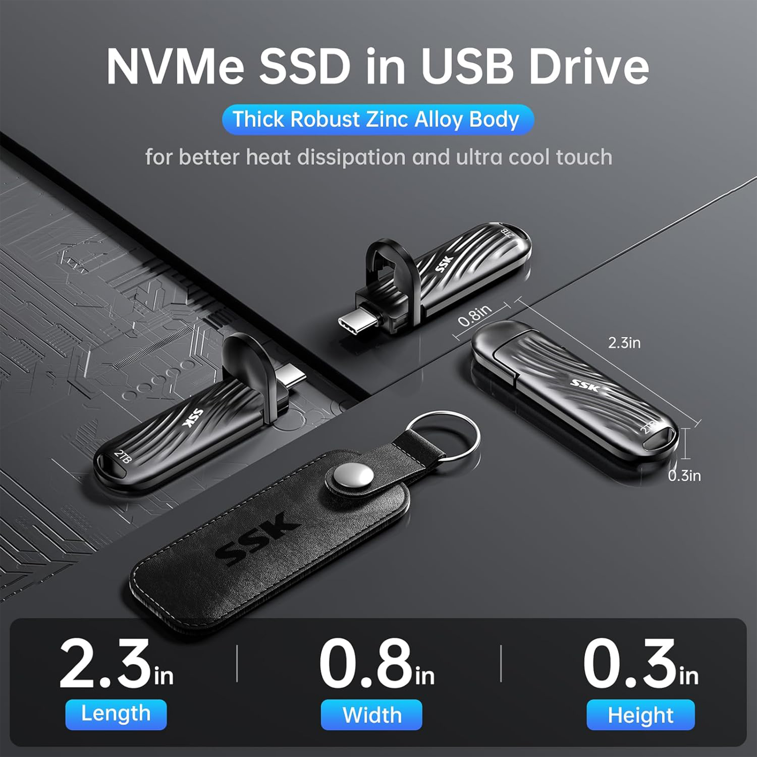 فلش مموری اس اس کا مدل SD320 SSD-DRIVE USB3.2 GEN2x2 2000MB/s ظرفیت 2 ترابایت