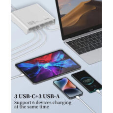 شارژر رومیزی 120وات الدینیو مدل HUB CHARGER Q605