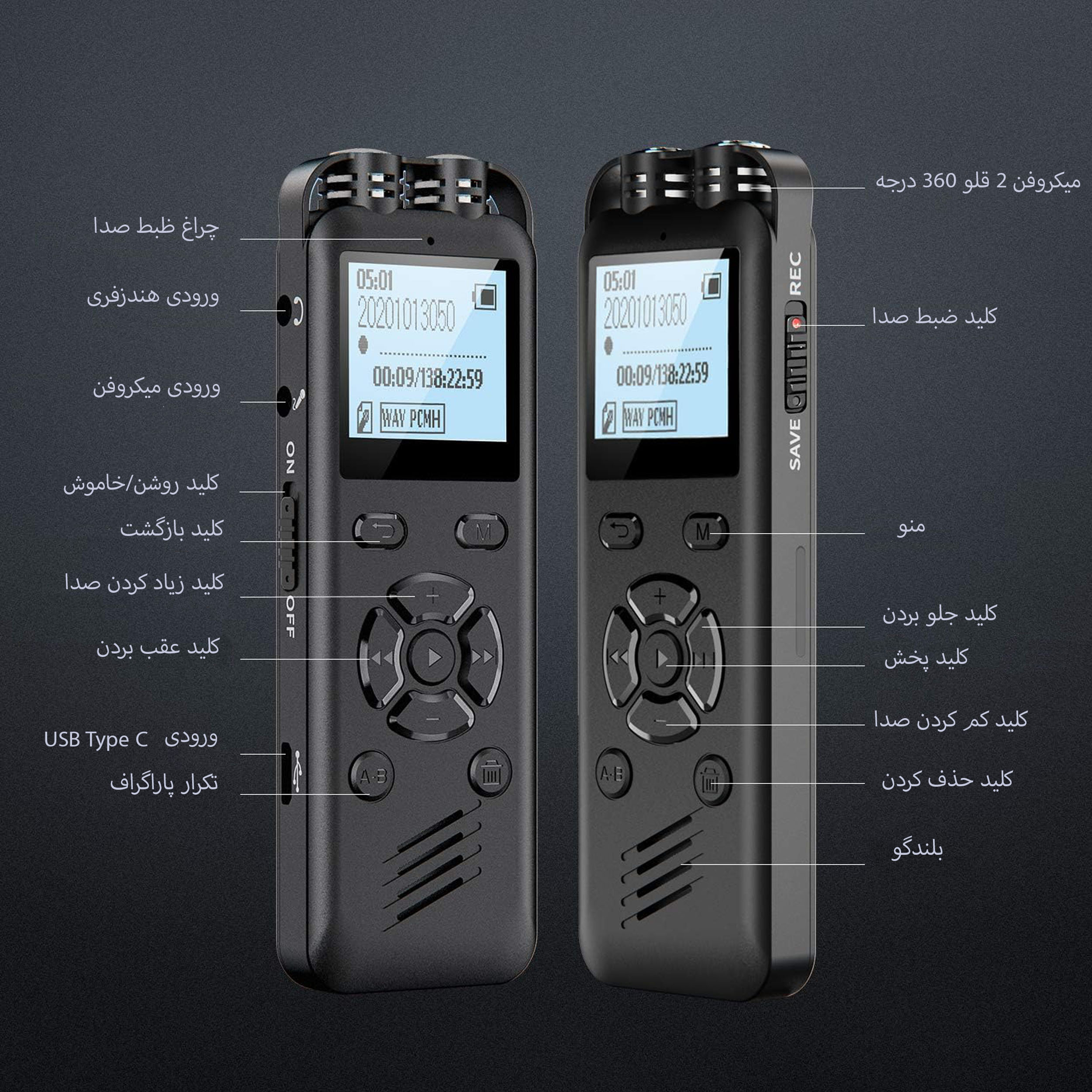 ضبط کننده دیجیتالی صدا آیریور مدل X01-32GB