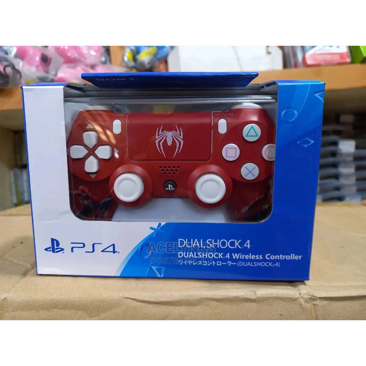 دسته بازی پلی استیشن 4 طرح مرد عنکبوتی مدل red spiderman