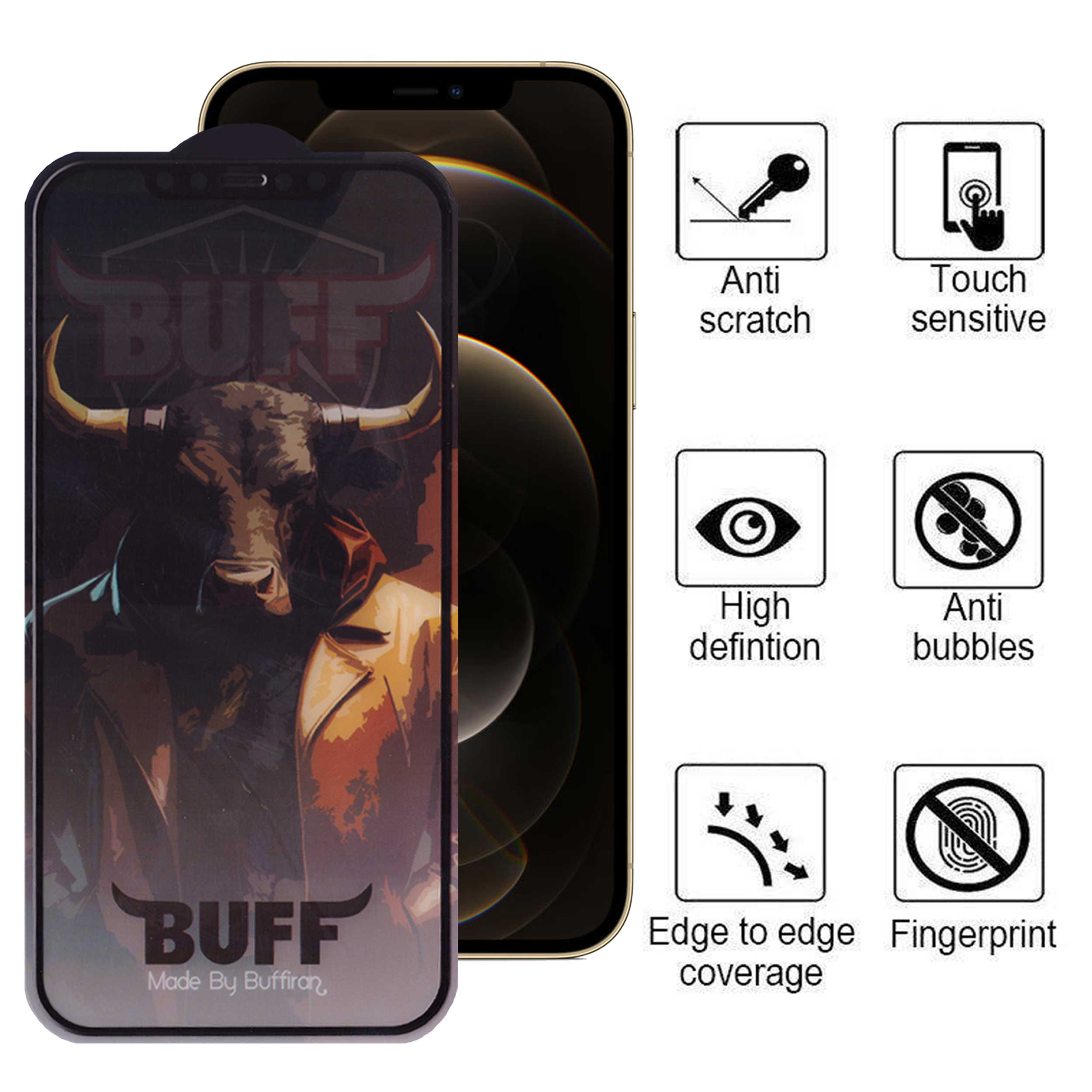 محافظ صفحه نمایش بوف مدل Crystal Pro-G مناسب برای گوشی موبایل اپل iPhone 12 Pro Max