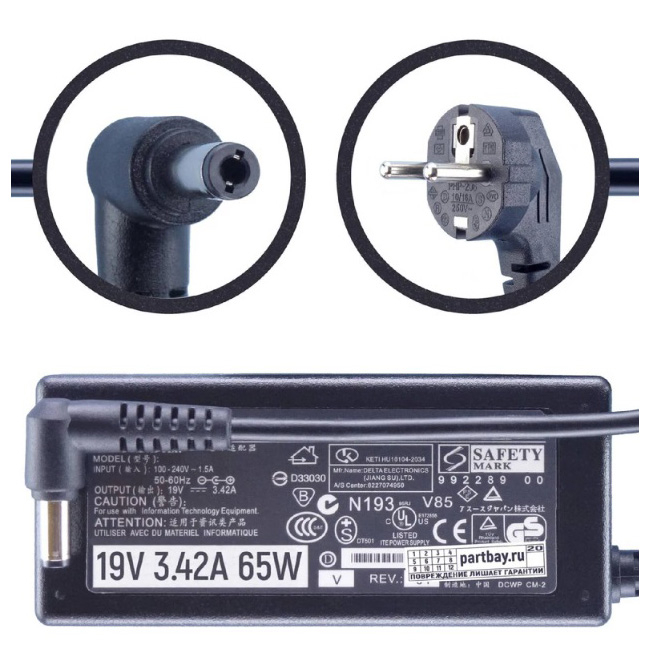 شارژر لپ تاپ 19 ولت 3.42 آمپر ایسوس مدل ADP- 65DB