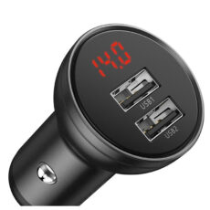 شارژر فندکی  باسئوس مدل Car Charger Suit-24W به همراه کابل تبدیل microUSB/ USB-C / لایتنینگ