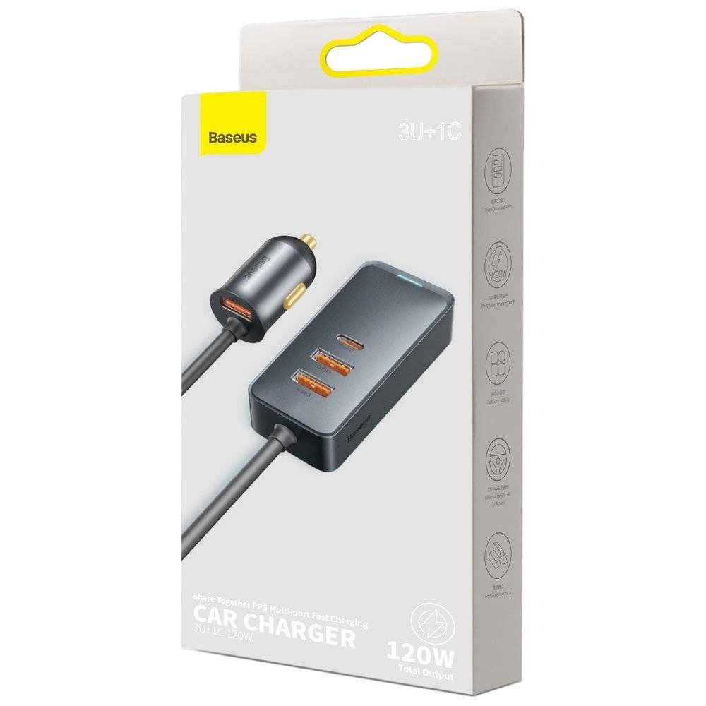 شارژر فندکی باسئوس مدل CCBT-B0G 120W