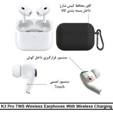 هدفون بلوتوثی موزیک آپولو مدل TWS RATING K3PRO به همراه کاور سیلیکونی