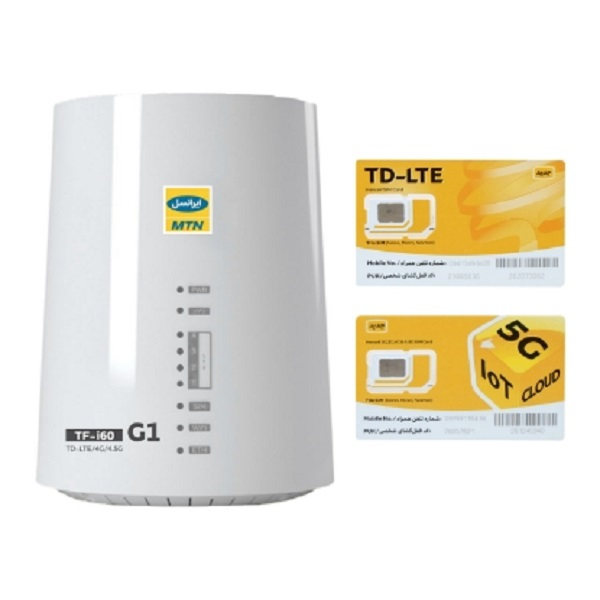 مودم 4G/TD-LTE ایرانسل مدل TF-i60 G1 به همراه دو سیم کارت و 100 گیگ 3 ماهه