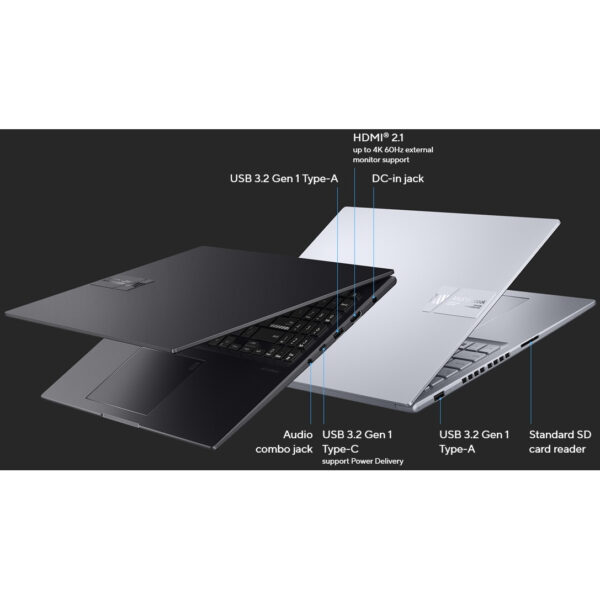 لپ تاپ 16 اینچی ایسوس مدل Vivobook 16X S3605ZF-RP736-i5 12500H-40GB DDR4-512GB SSD-RTX2050-IPS 120Hz-Backlit - کاستوم شده