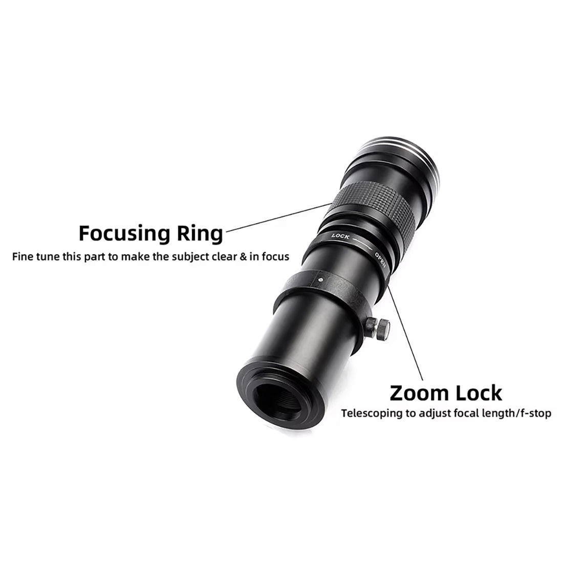 لنز دوربین لایت داو مدل Super Telephoto Zoom 420-800mm MF f8.3~16 مناسب برای دوربین های سونی