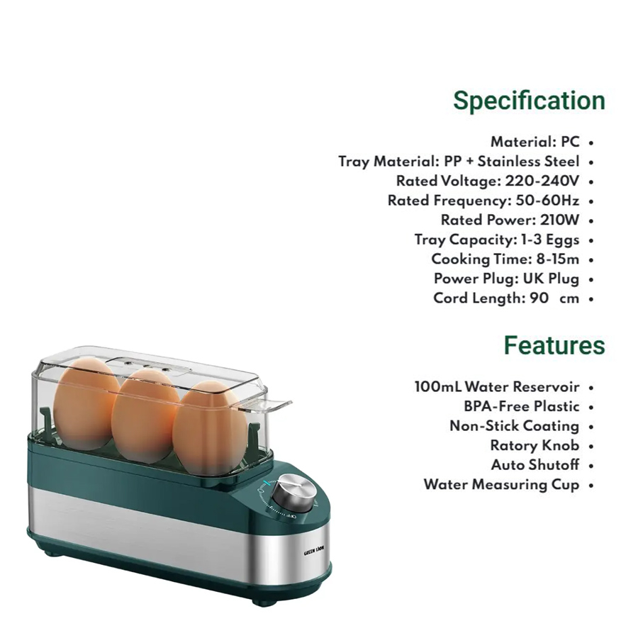 تخممرغ پز 3 عددی گرین لاین مدل GNTRIOEGGGN