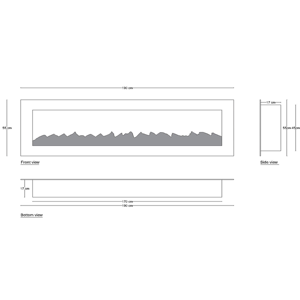 شومینه دیواری برقی شومینه بیستون مدل B.D_190_L2.bs
