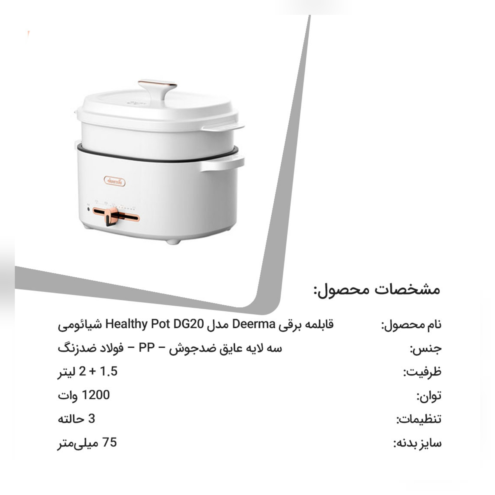 بخارپز درما مدل MI DG20