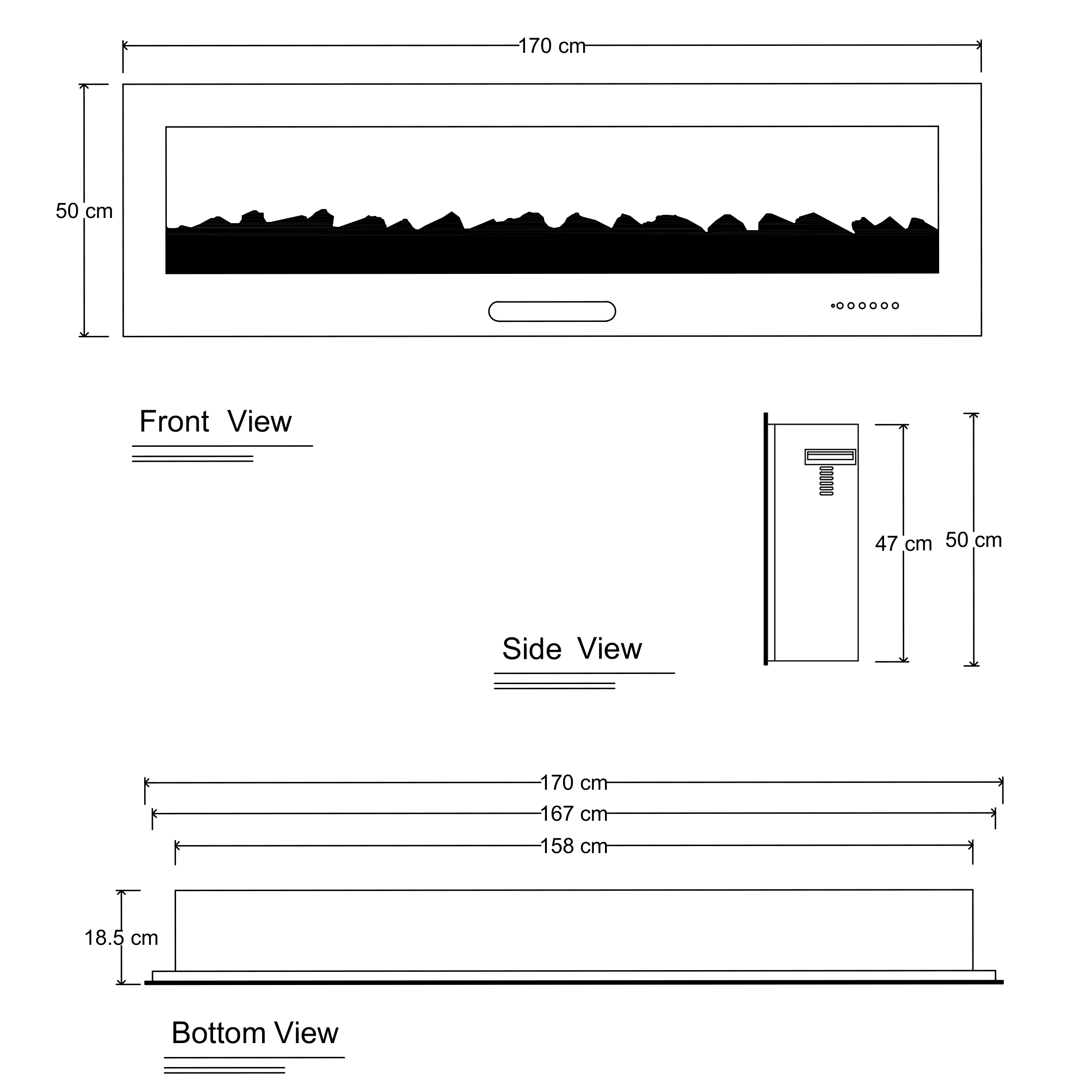 شومینه برقی اچ بی مدل LCD-170