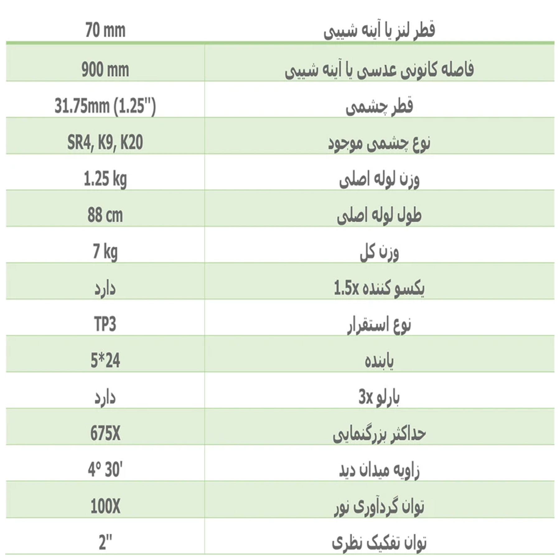 تلسکوپ کامار مدل گالیله ای کد 675x به همراه سه پایه