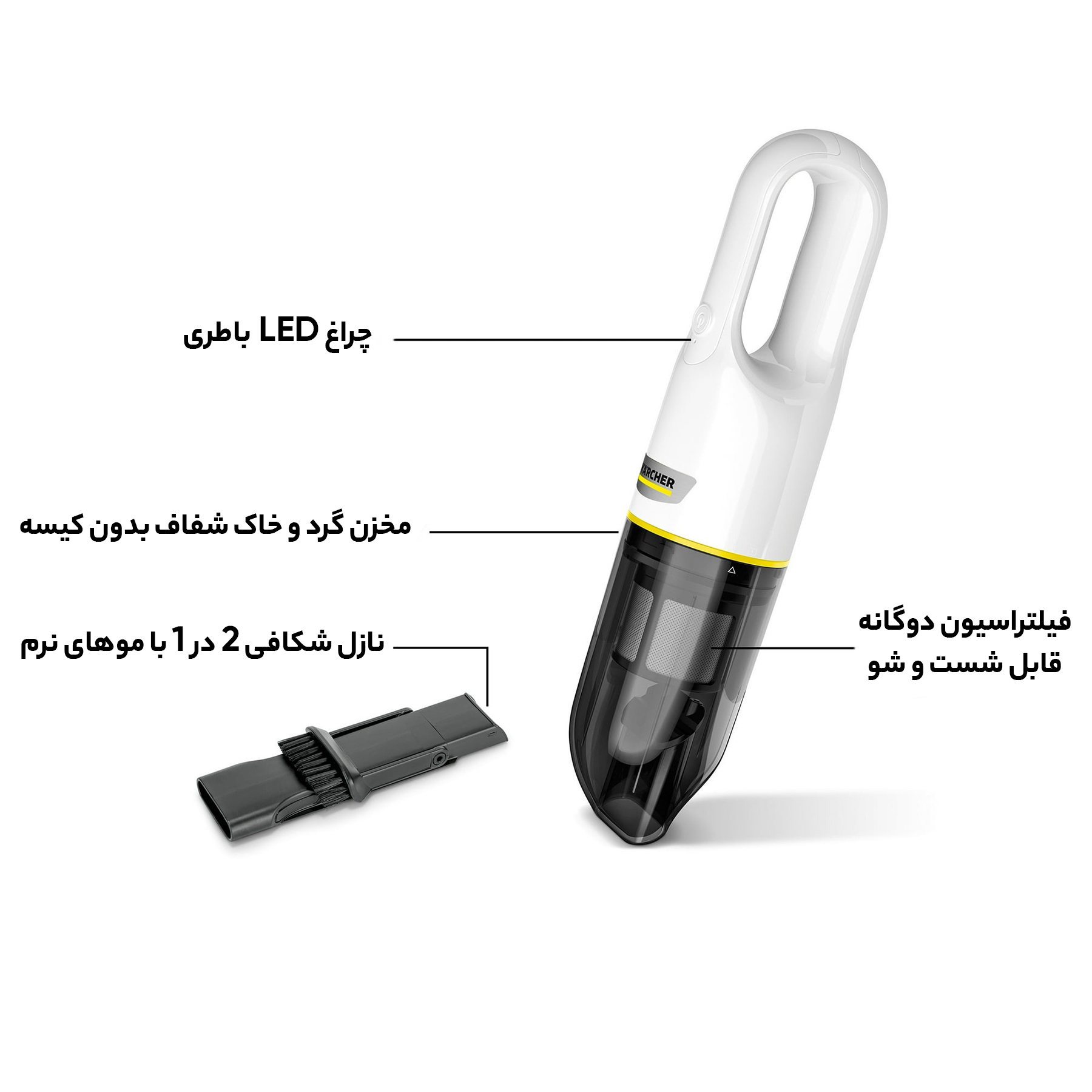 جارو شارژی کرشر مدل VCH2S