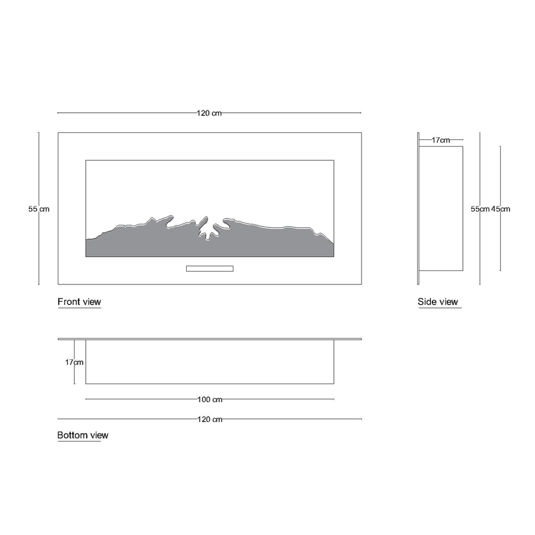 شومینه دیواری برقی شومینه بیستون مدل C.Z_W17_120_L4.bs