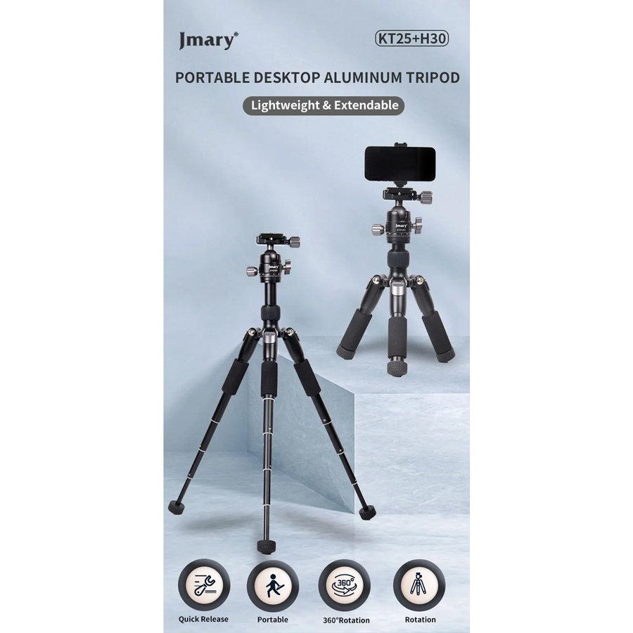 سه پایه دوربین جی ماری مدل KT25+H30 مجموعه 3 عددی