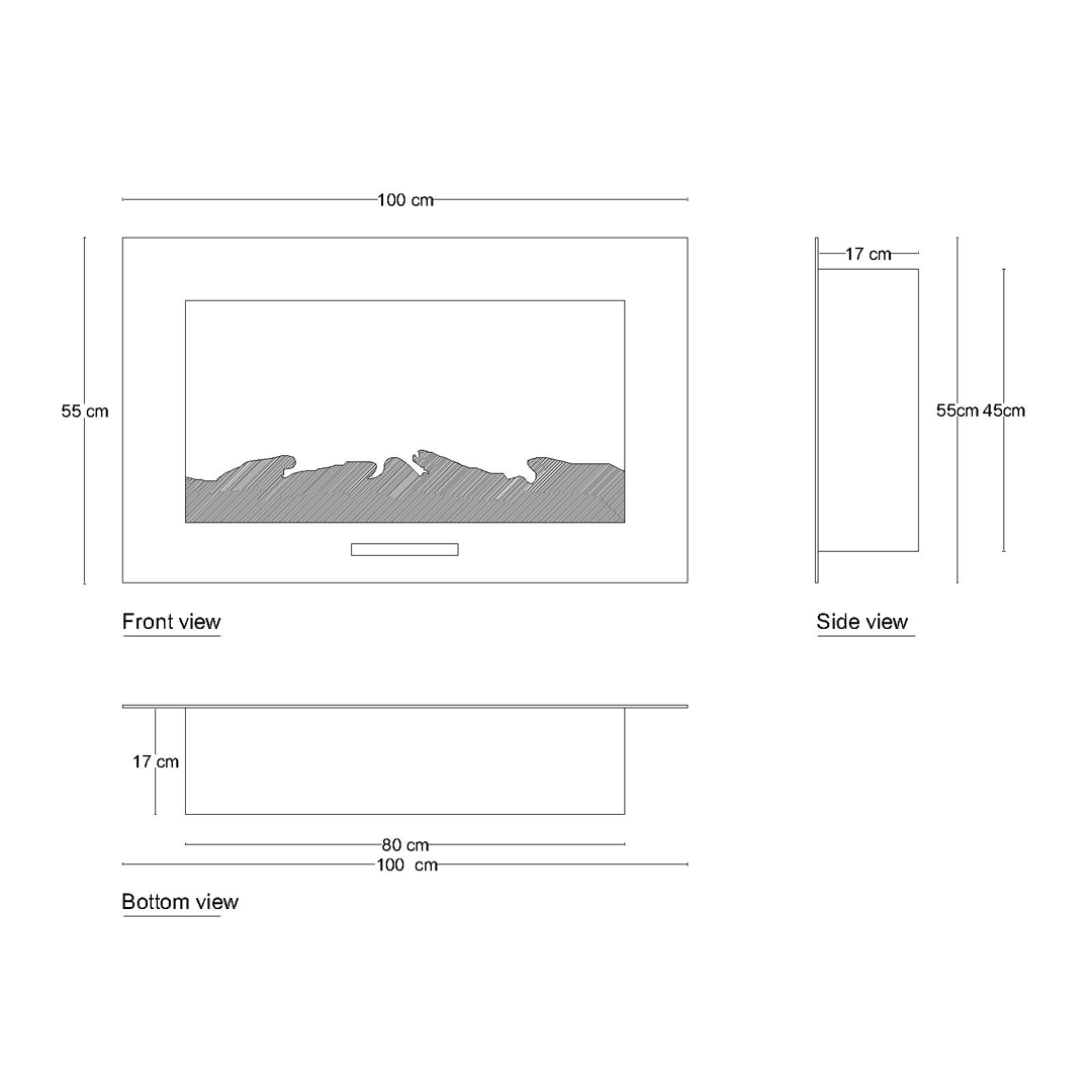 شومینه دیواری برقی شومینه بیستون مدل D.Z_100_L2.bs