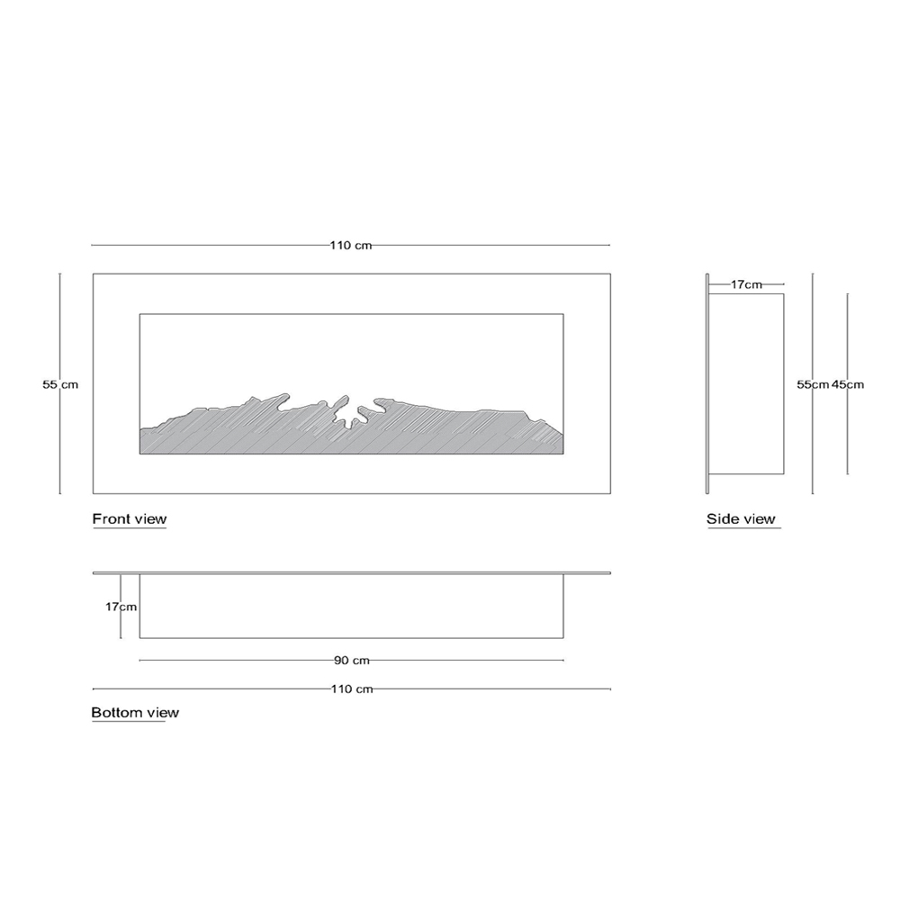 شومینه دیواری برقی شومینه بیستون مدل B.B_110_L2.bs
