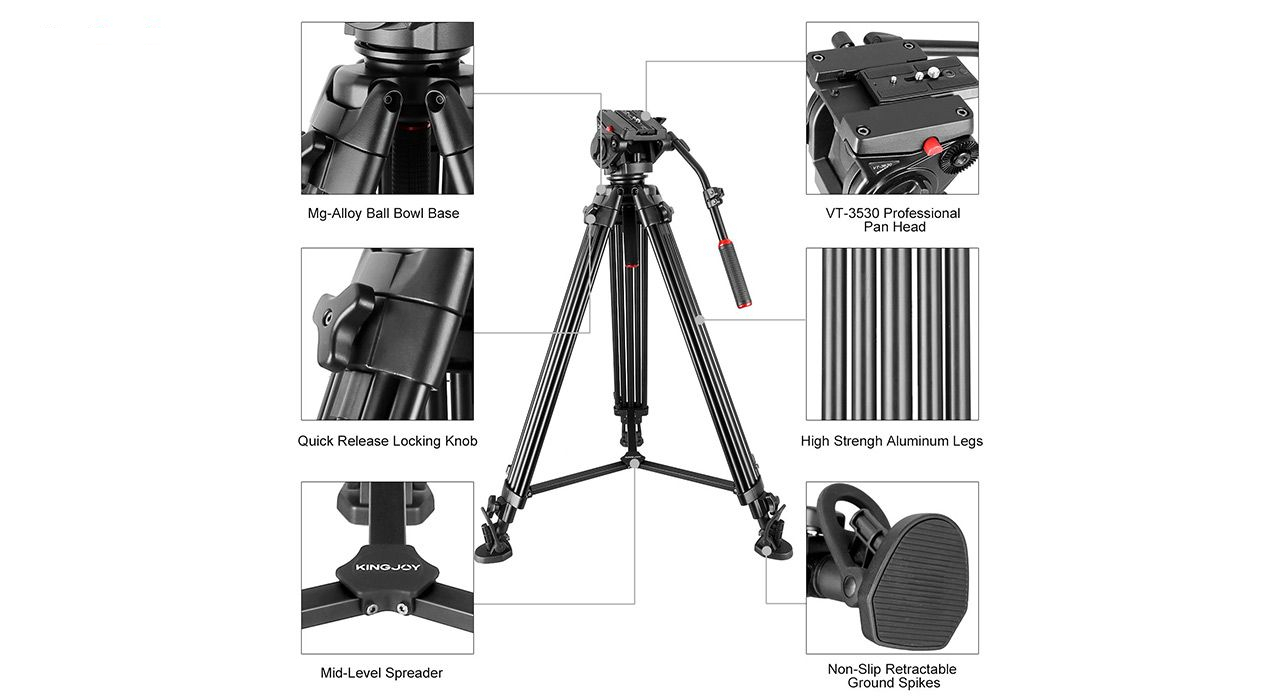 سه پایه دوربین کینگ جوی مدل VT-3500-VT-3530