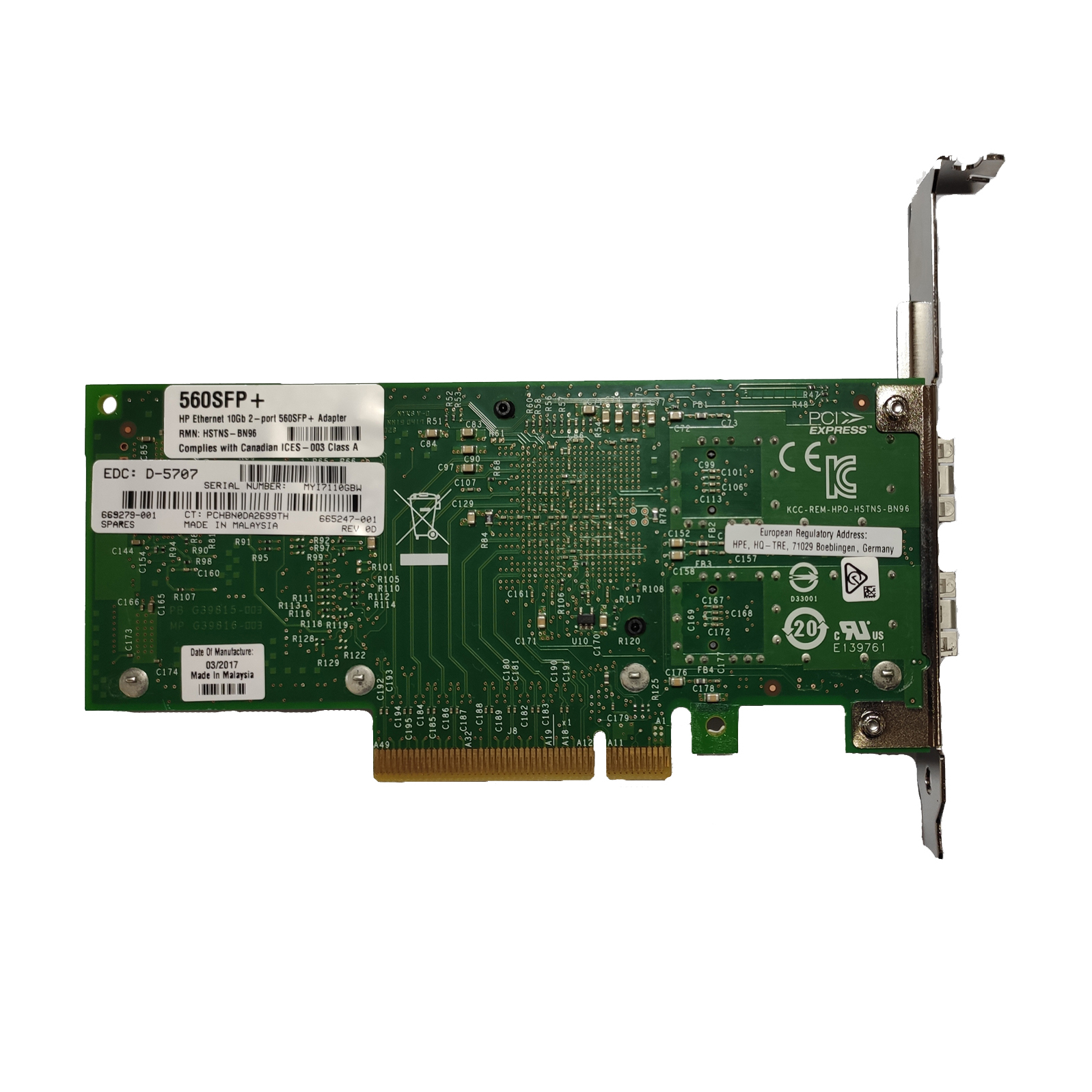 کارت شبکه PCI Express اچ پی مدل +560SFP