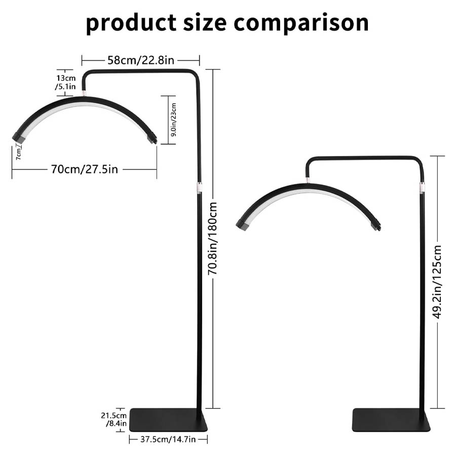 نور ثابت ال ای دی مون لایت مدل HD-M8X به همراه پایه