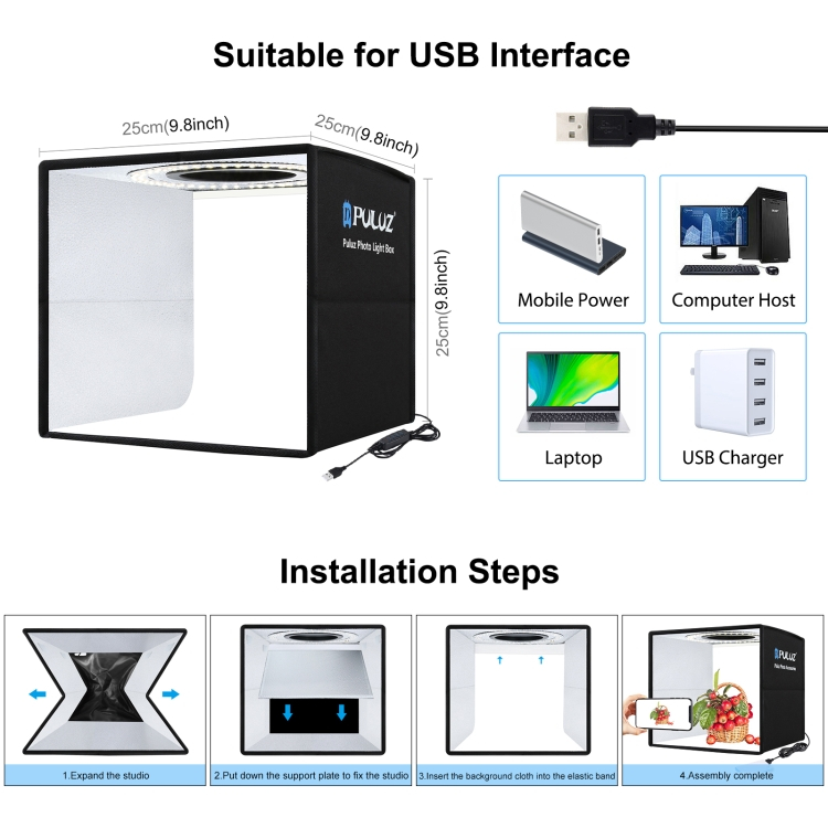 چادر عکاسی پلوز مدل PU5027B ابعاد 25*25 سانتی متر