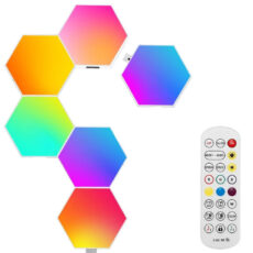 پنل‌ دیواری گیمینگ طرح شش ضلعی بسته 8 عددی