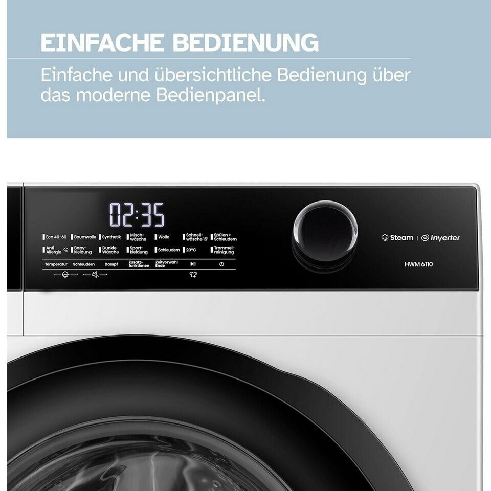 ماشین لباسشویی 10 کیلوگرم اتوماتیک هنریچ مدل HWM6110