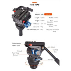 سه پایه دوربین جی ماری مدل LF-85+PH20