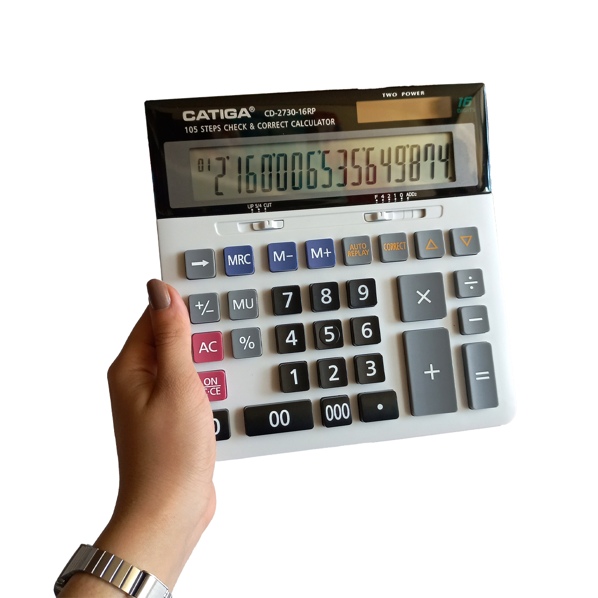 ماشین حساب رومیزی کاتیگا مدل CD-2730-16RP