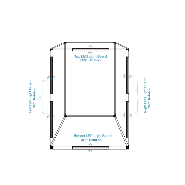 اتاقک عکاسی پلوز مدل 80120200 ابعاد 80×120×200 سانتی متر